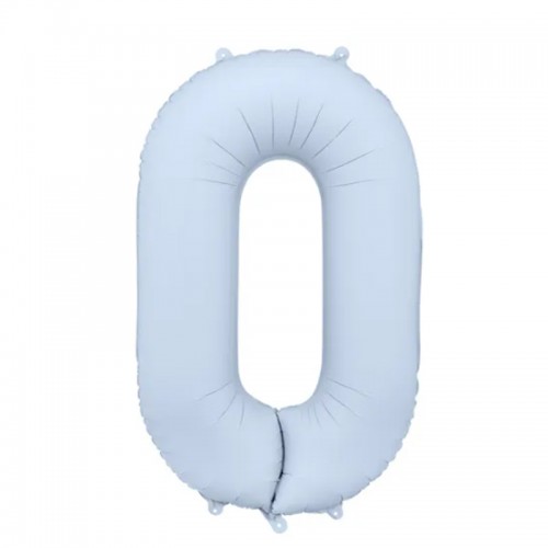 Balão Número 0 Azul Bebé